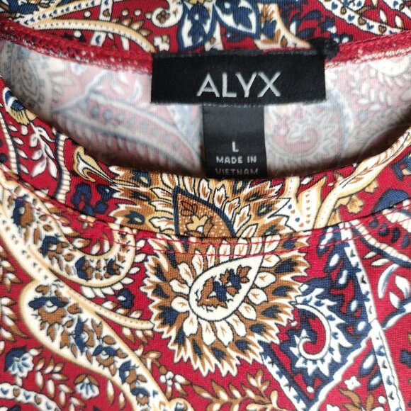 Alyx Size L Red Multi Color Paisley Print Sleeveless Top - Picture 5 of 5